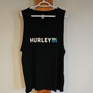 Hurley Black Tank Top with Logo Like New